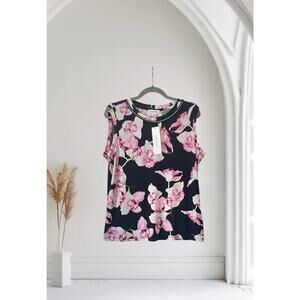 NWT Calvin Klein Sleeveless Floral Top Large
